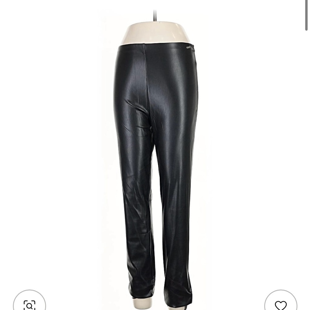 Fabletics Legging Medium Black High Waisted Faux Leather Stretch Pants XXL
